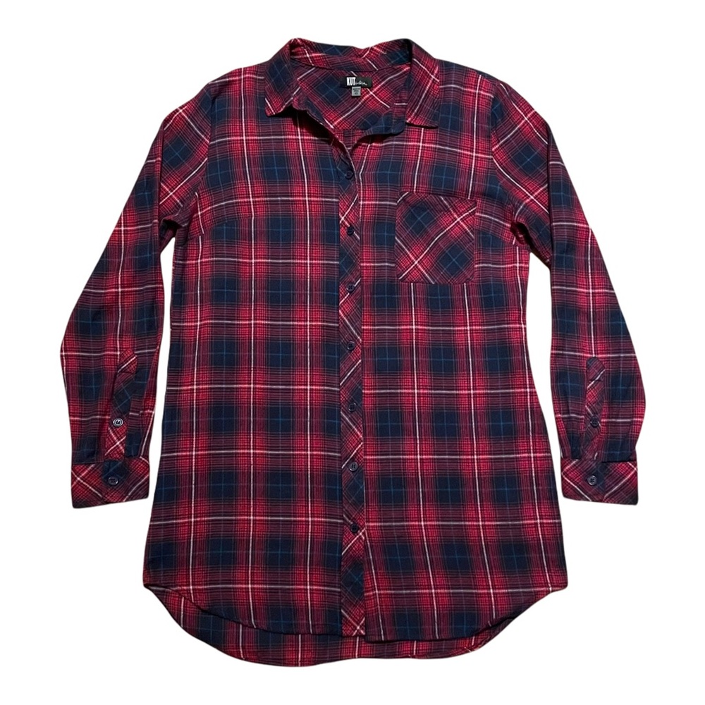 Kut From The Kloth Plaid Button Down Shirt size XS